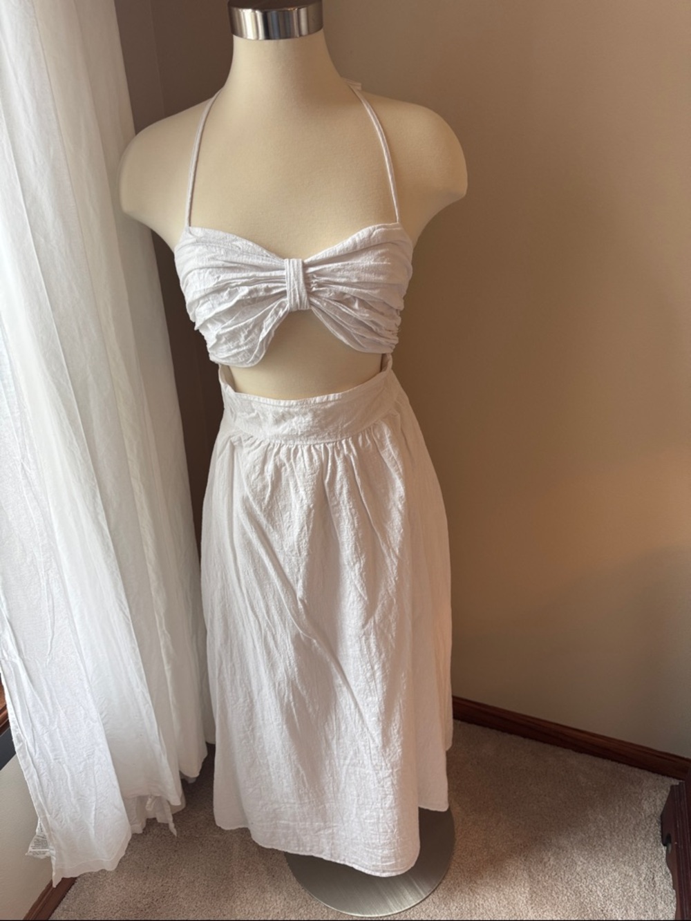 White Cotton Midi Dress - Lightweight Summer Staple